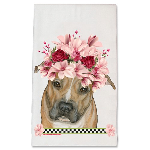 Pit bull dog floral kitchen - dog,