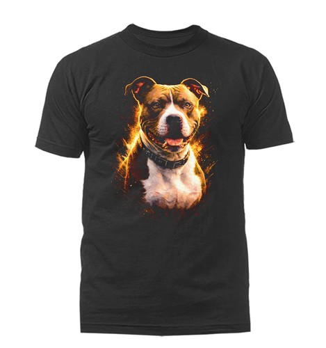 Shirt pit bull dog marrone - bull,