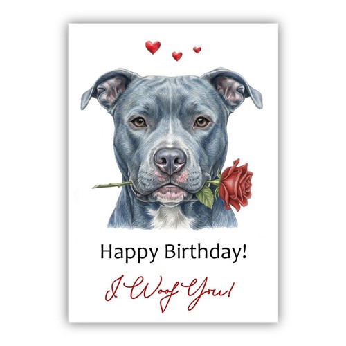 Biglietto compleanno pit bull - biglietto,